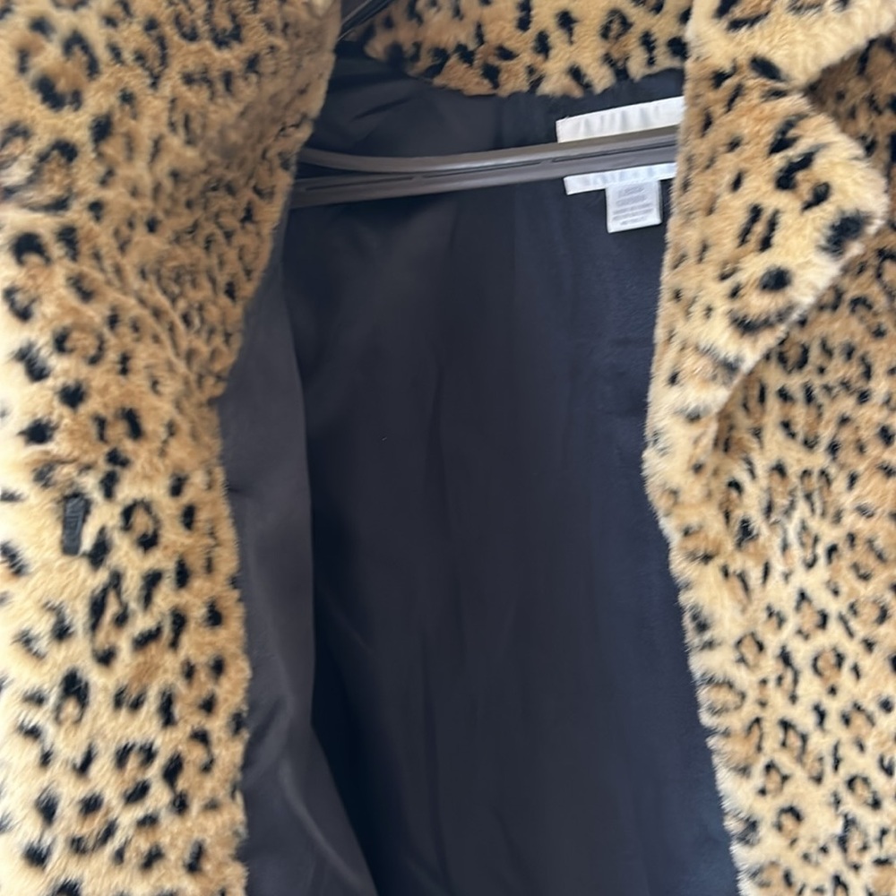 Worthington Faux Leopard Fur Coat Vegan Animal Friendly Lined Women's - Picture 6 of 11
